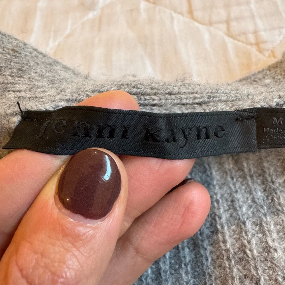 Jenni Kayne Gray Cocoon Cashmere Cardigan - Picture 7 of 8